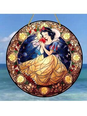 Suncatcher Snow White Disney Hanging Window Decor Colorful Princess Apple Parks